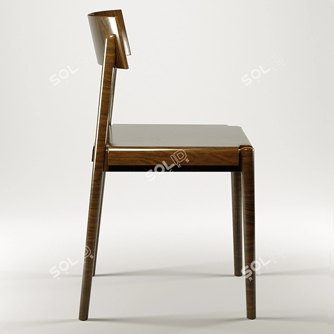 Vintage Wood Table & Chair 3D model image 3