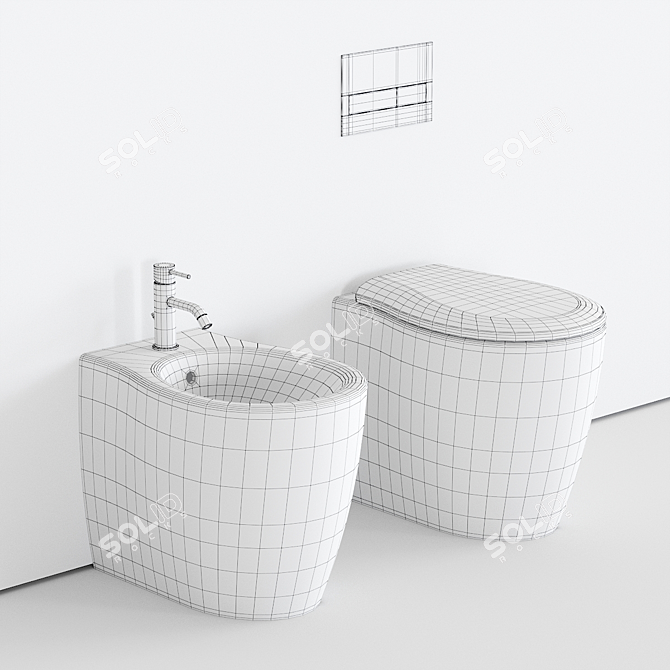 Formosa 2.0 Vitreous China Toilet &Bidet Set 3D model image 5