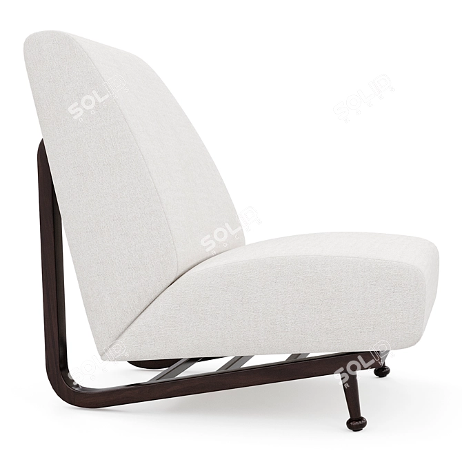 Antique Alfonso Marina Voltaire Chair - Ebony Finish 3D model image 3