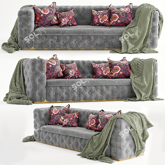 Royal Chesterfield Modern Sofa 3D model image 1