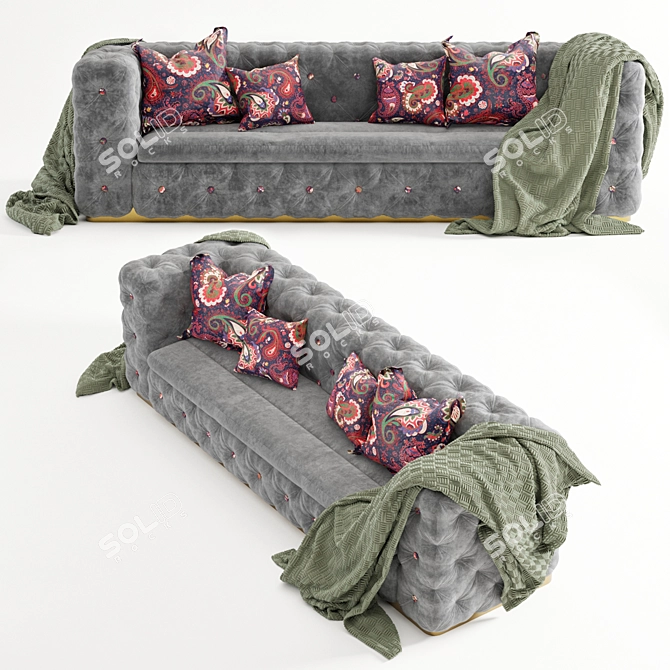Royal Chesterfield Modern Sofa 3D model image 2