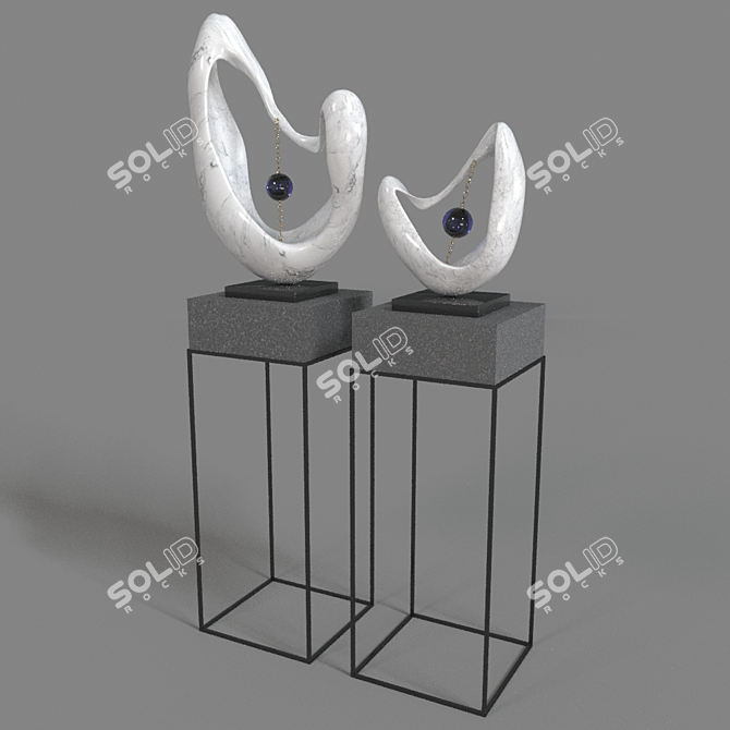 Elegant Modern Decor Statues 3D model image 3