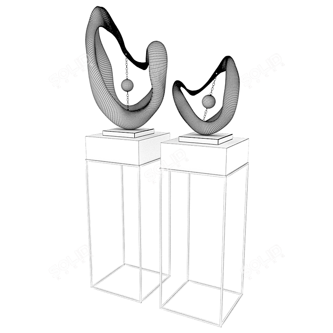 Elegant Modern Decor Statues 3D model image 4