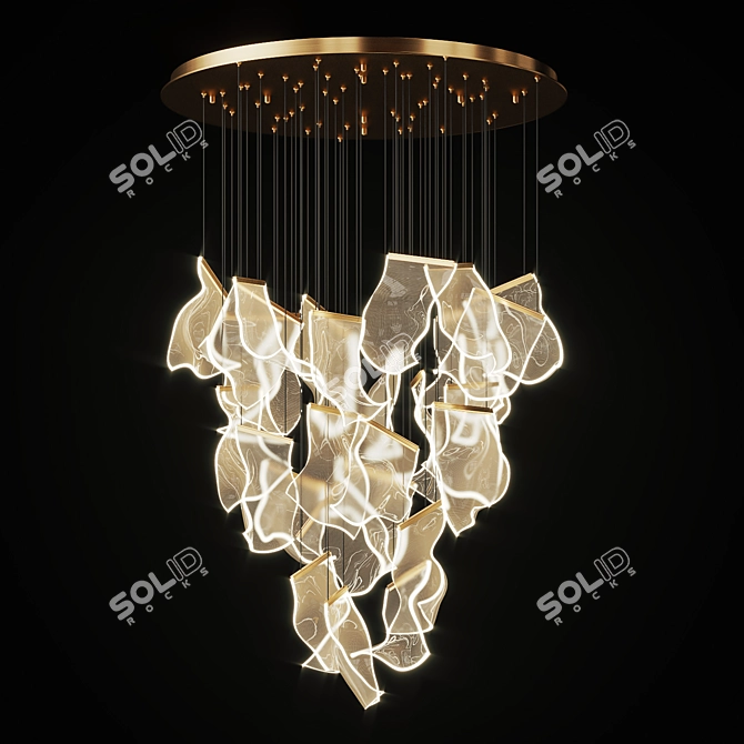 Elegant Acrylic Chandelier: Miran 28 3D model image 2