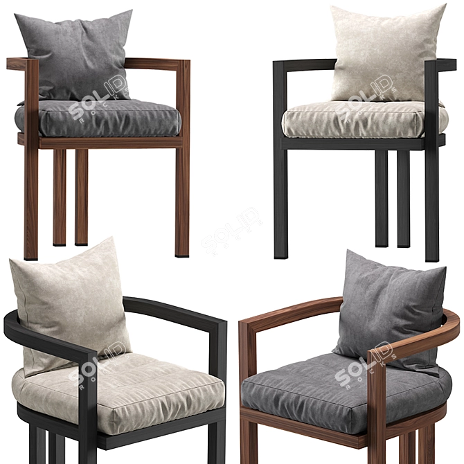 Palermo Outdoor Dining Chair: Stylish and Durable Seating Solution 3D model image 1