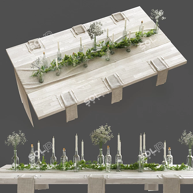 Boho Chic Table Setting 3D model image 2