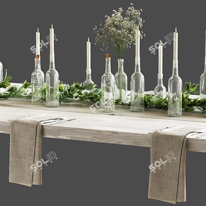 Boho Chic Table Setting 3D model image 3