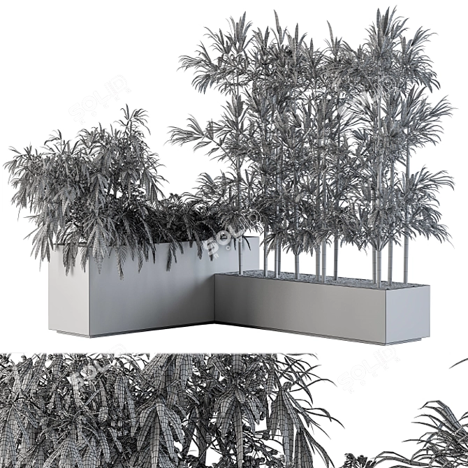 Black Plastic Box: Outdoor Plants 3D model image 4