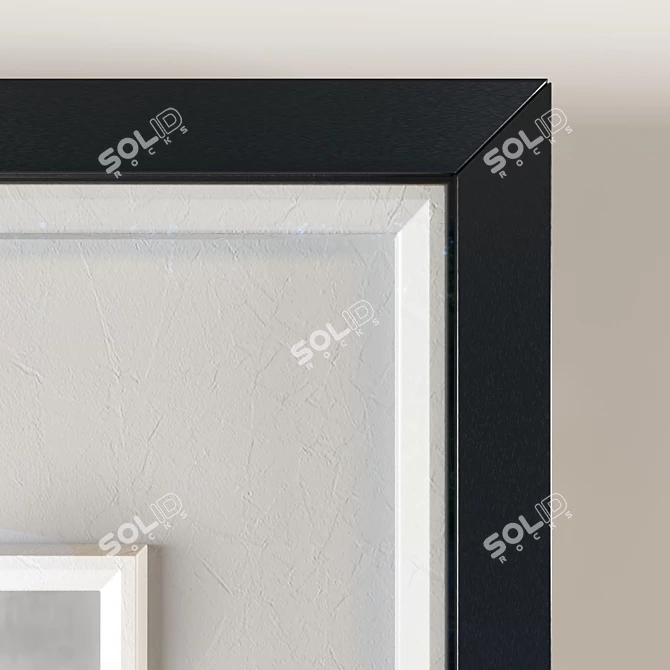 Elegant Monochrome Art Frame 3D model image 3