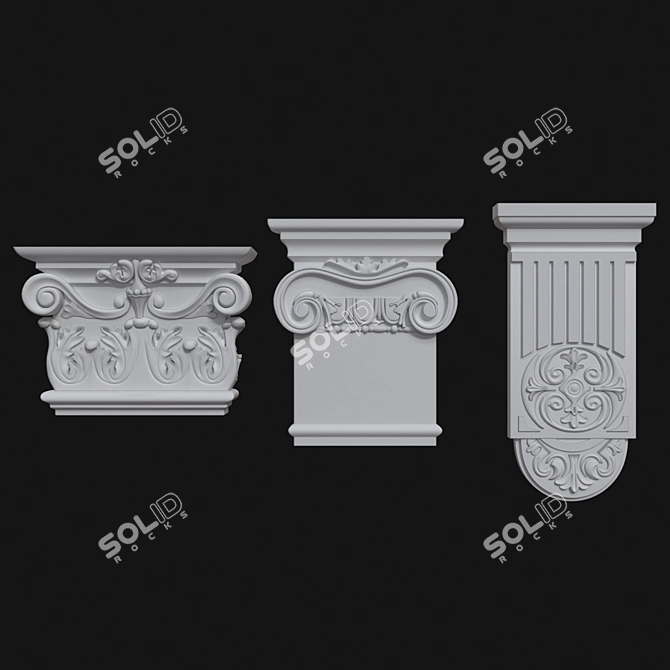 Elegant Decorative Plaster Finishes 3D model image 1