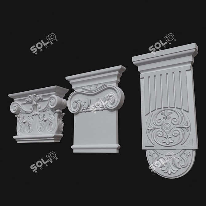 Elegant Decorative Plaster Finishes 3D model image 3