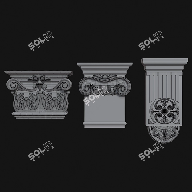 Elegant Decorative Plaster Finishes 3D model image 4