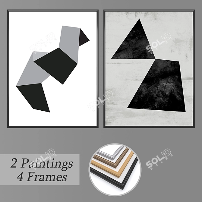 Abstract Wall Art Set 2112 3D model image 1