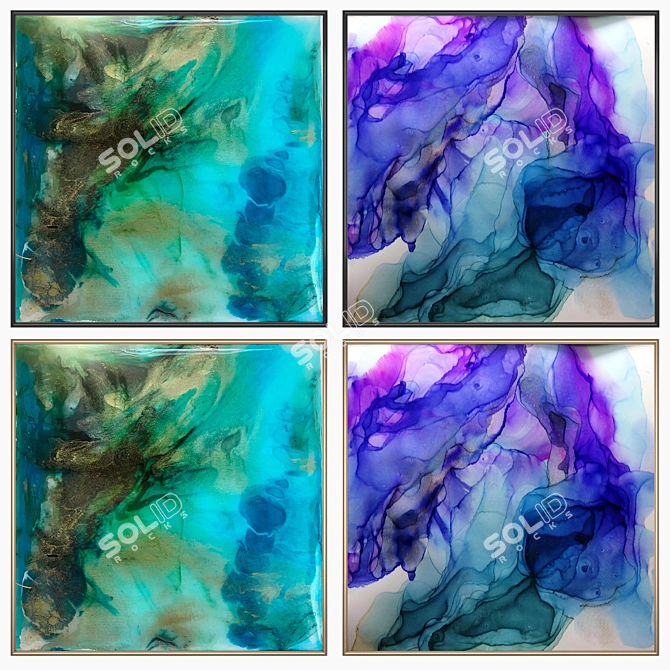 Elegant Wall Art Set with Multiple Frames 3D model image 2