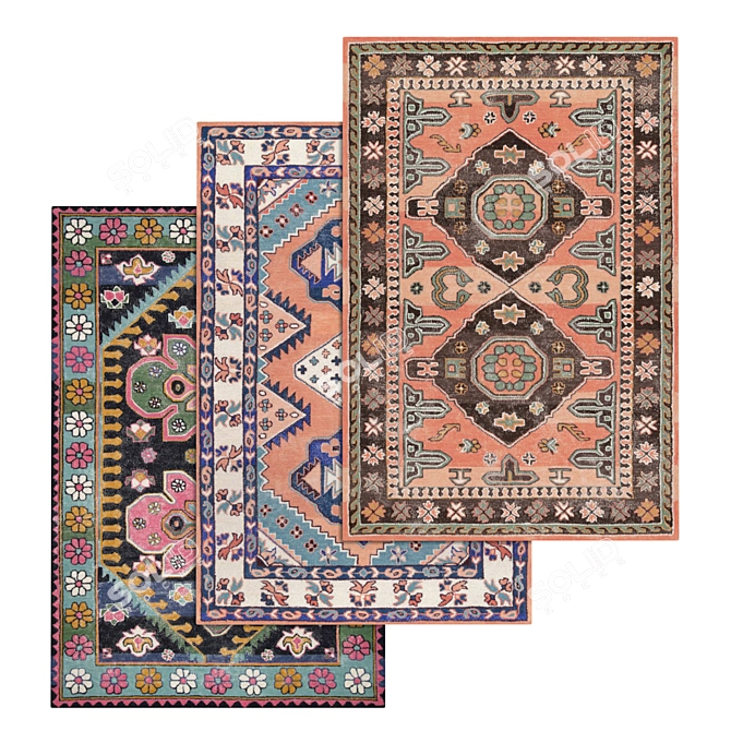 Luxury Carpets Set 3D model image 1