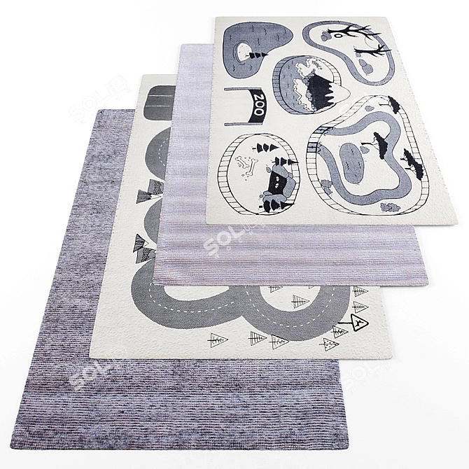 Modern Style Rug Set 3D model image 1
