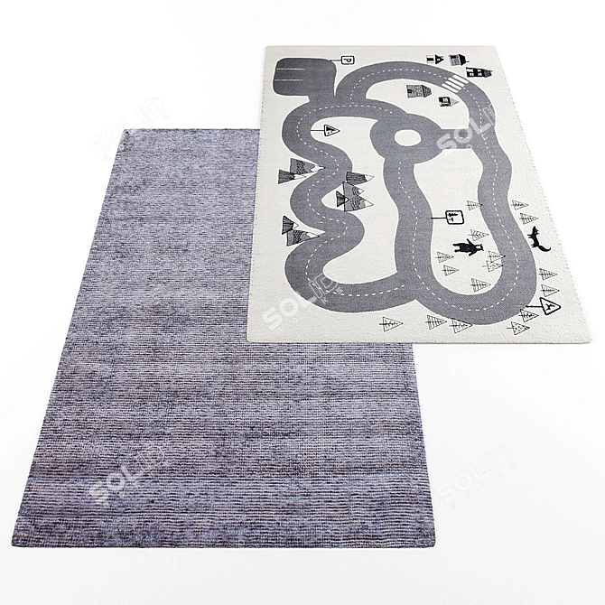 Modern Style Rug Set 3D model image 3
