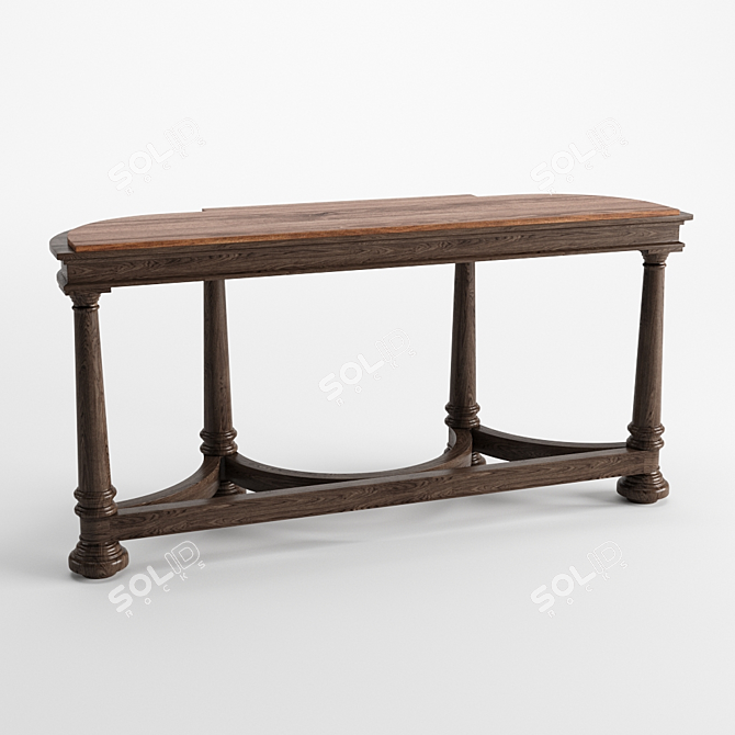 Modern Half Moon D-End Table 3D model image 3