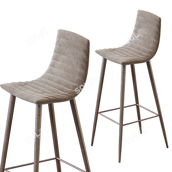 Modern Lecco Barstool 3D model image 4