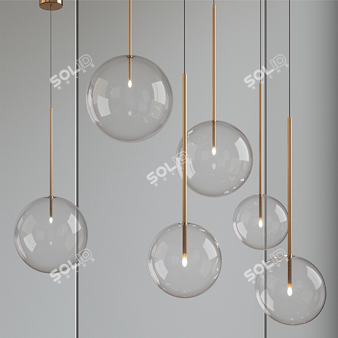 Scandi Pendant Lights - Sleek & Stylish 3D model image 1