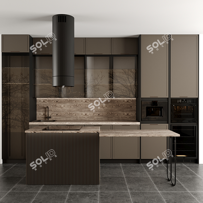 Modern Kitchen Interior Design 3D model image 1