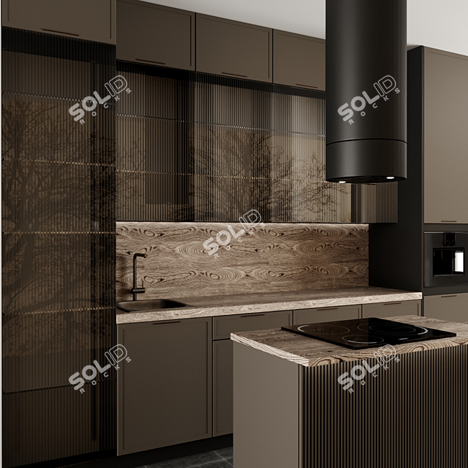 Modern Kitchen Interior Design 3D model image 2