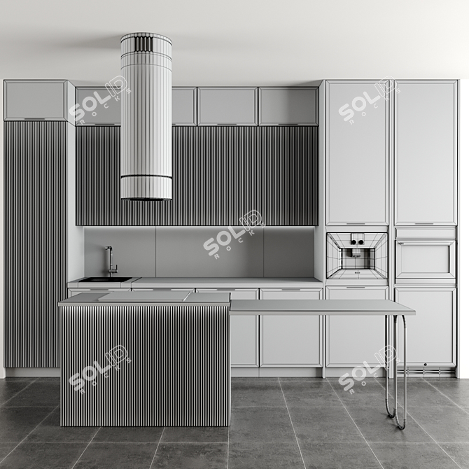 Modern Kitchen Interior Design 3D model image 5