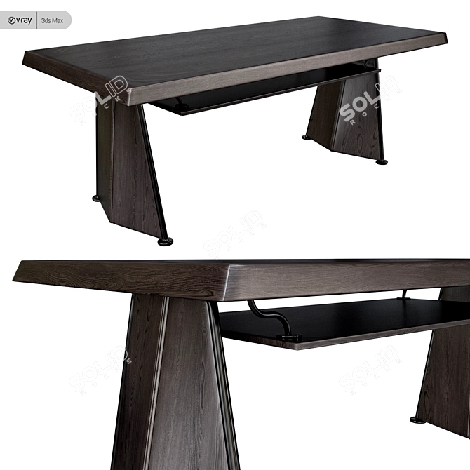 Vitra Trapeze Modern Designer Table 3D model image 1