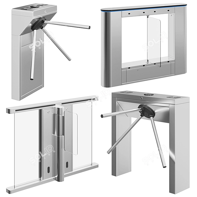 Sleek BLOKPOST Turnstiles: Modern Security Solution 3D model image 4