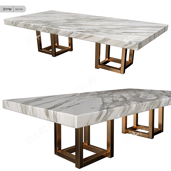 Sleek Petra Table: Modern Elegance 3D model image 1