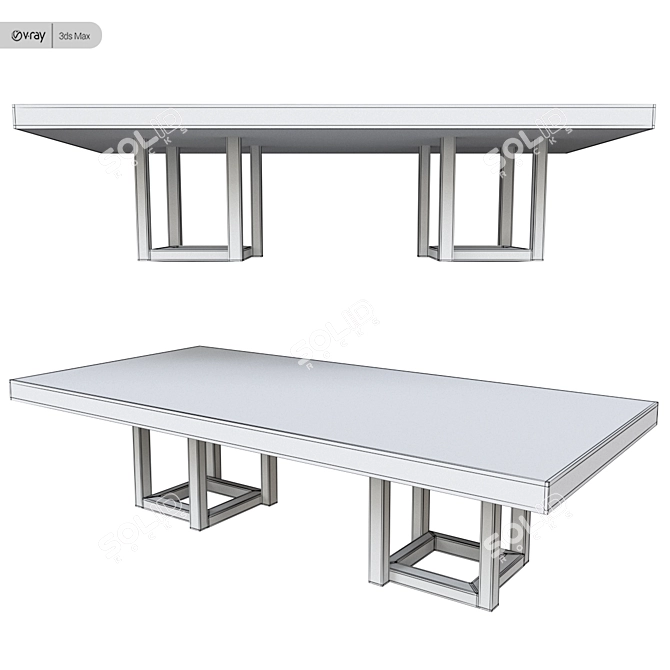 Sleek Petra Table: Modern Elegance 3D model image 3