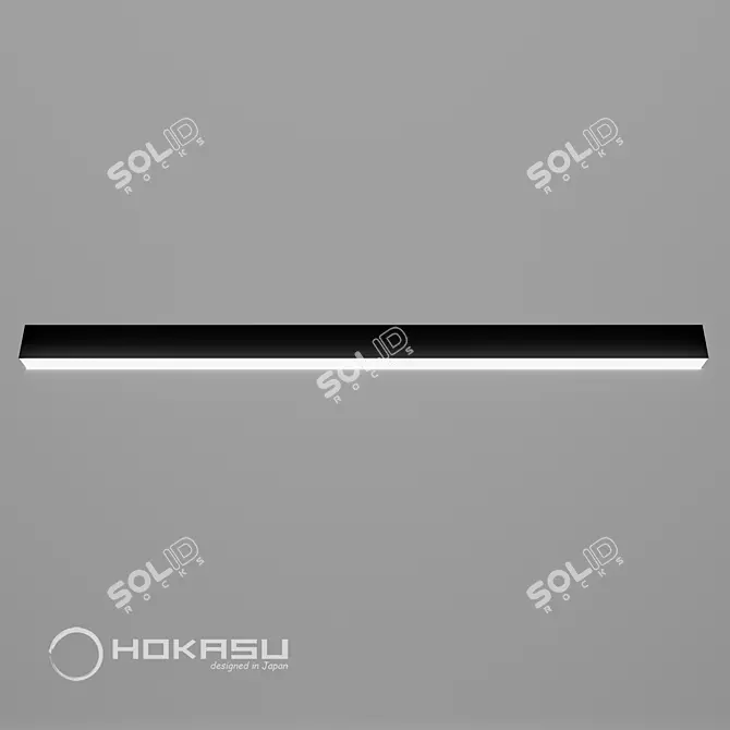 HOKASU 35/56 Surface Mounted Linear Lamp (Black) 3D model image 2