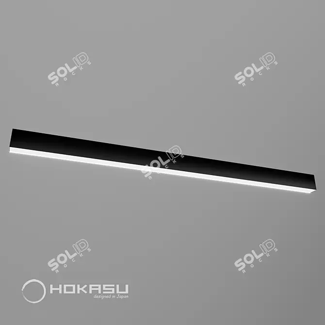 HOKASU 35/56 Surface Mounted Linear Lamp (Black) 3D model image 3