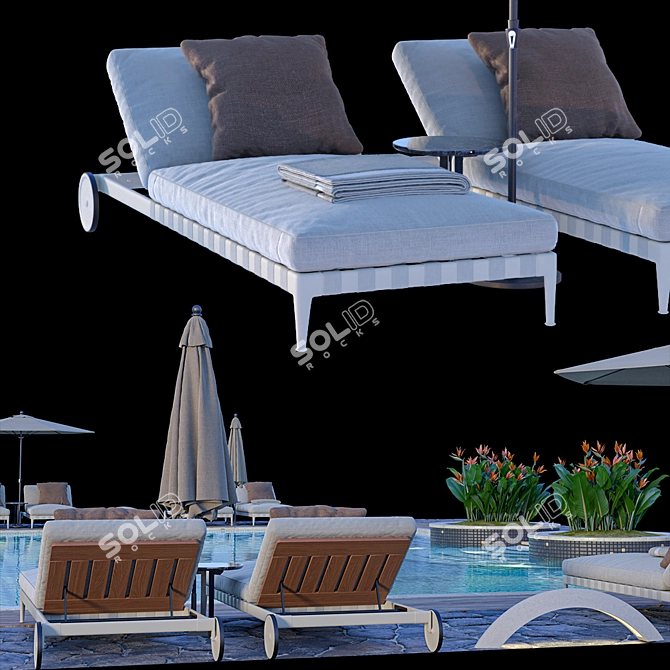 Luxurious Flexform Swimming Pool Set 3D model image 4