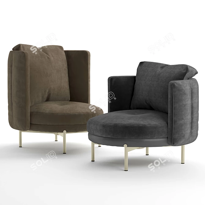 Modern Minotti Torii Armchair 3D model image 7