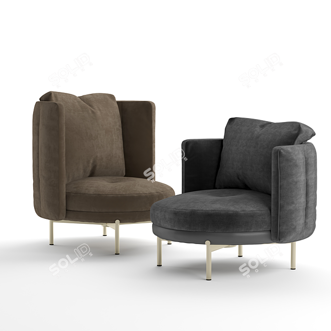 Modern Minotti Torii Armchair 3D model image 8