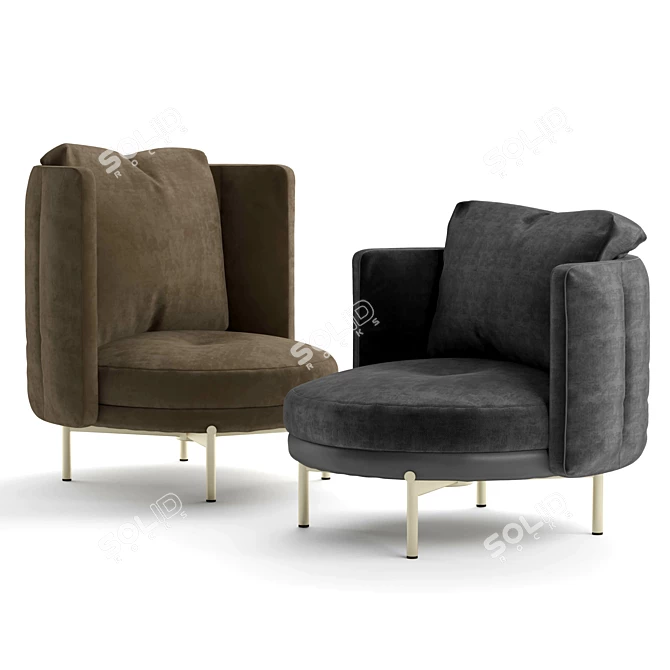 Modern Minotti Torii Armchair 3D model image 9