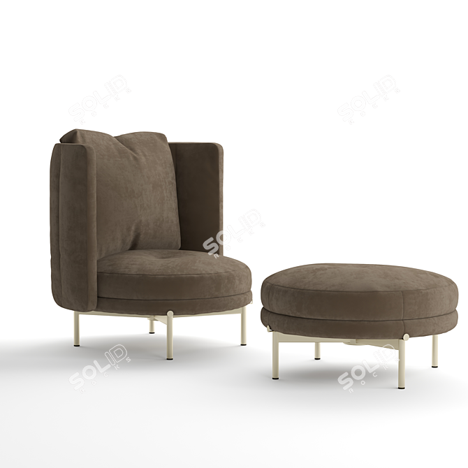 Modern Minotti Torii Armchair 3D model image 11