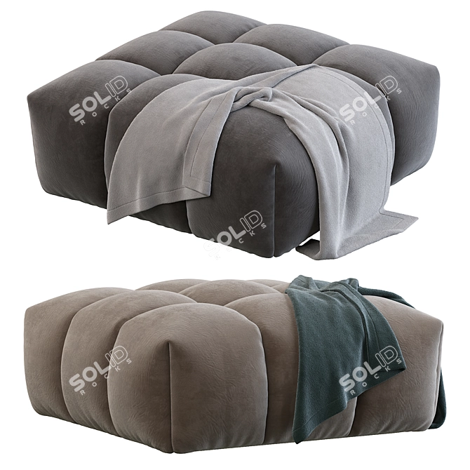 Contemporary Pouf: Stylish, Versatile, and Comfortable 3D model image 2