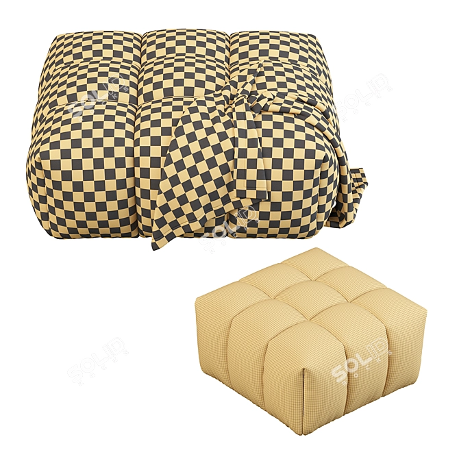 Contemporary Pouf: Stylish, Versatile, and Comfortable 3D model image 4