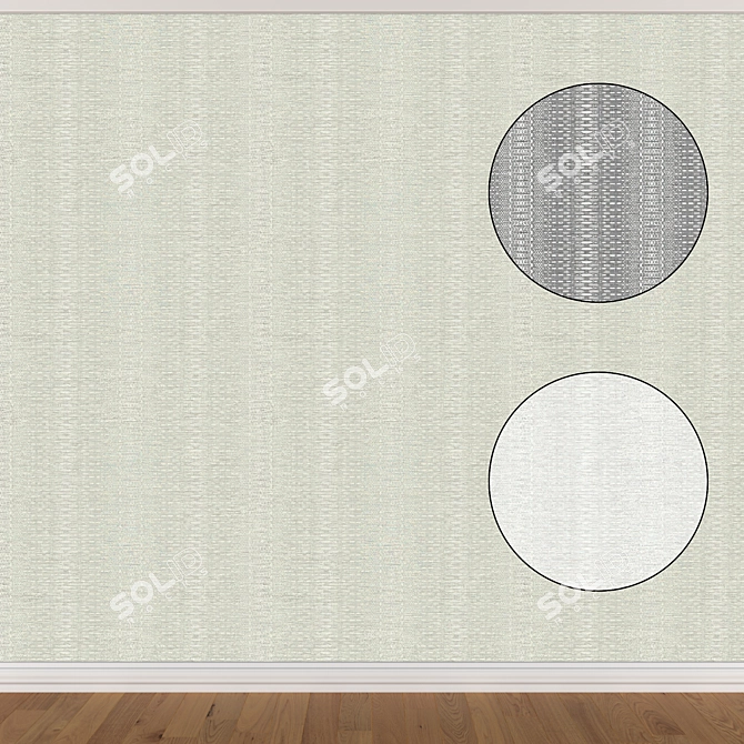 Seamless Wallpaper Set with 3 Colors 3D model image 1