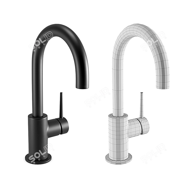 Sleek Faucet Set Collection 3D model image 2