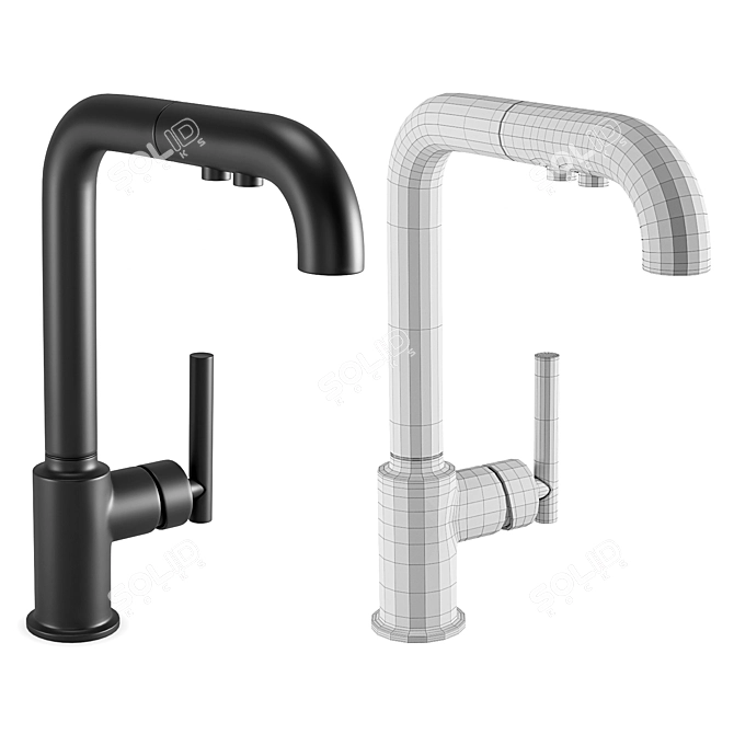 Sleek Faucet Set Collection 3D model image 3