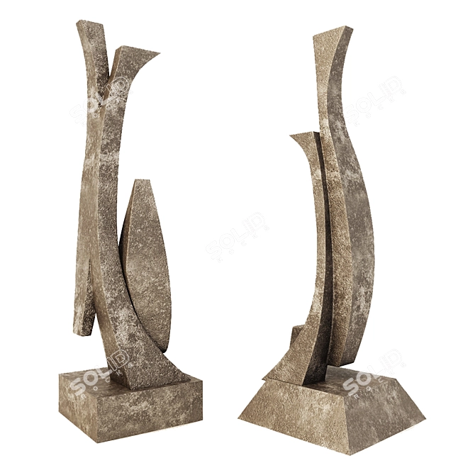 Abstract Sculptures Set: Modern Art Décor 3D model image 2