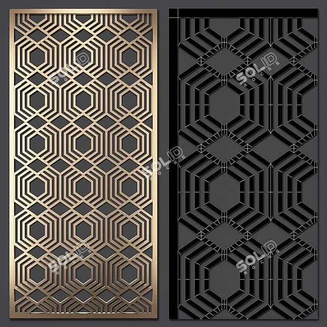 Title: Decorative Partition Set: Stylish and Functional 3D model image 2