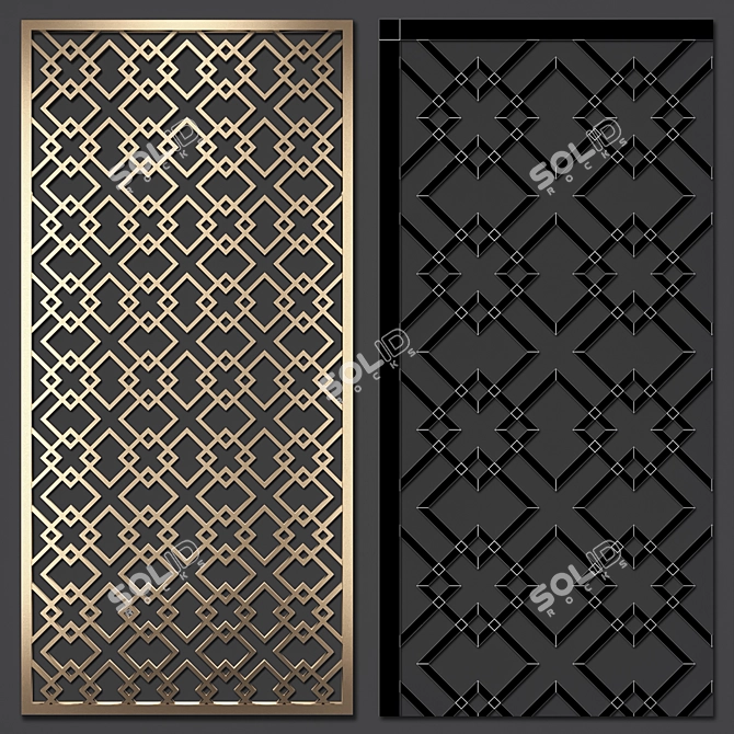 Title: Decorative Partition Set: Stylish and Functional 3D model image 3