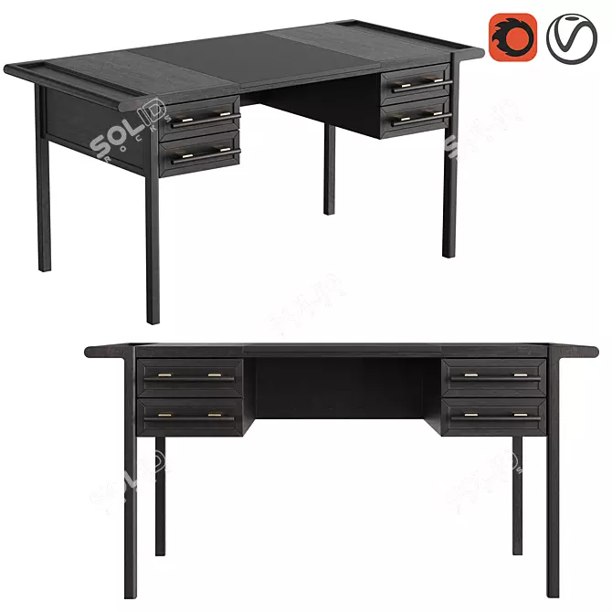 Contempo Modern Desk - Stylish Office Furniture 3D model image 1