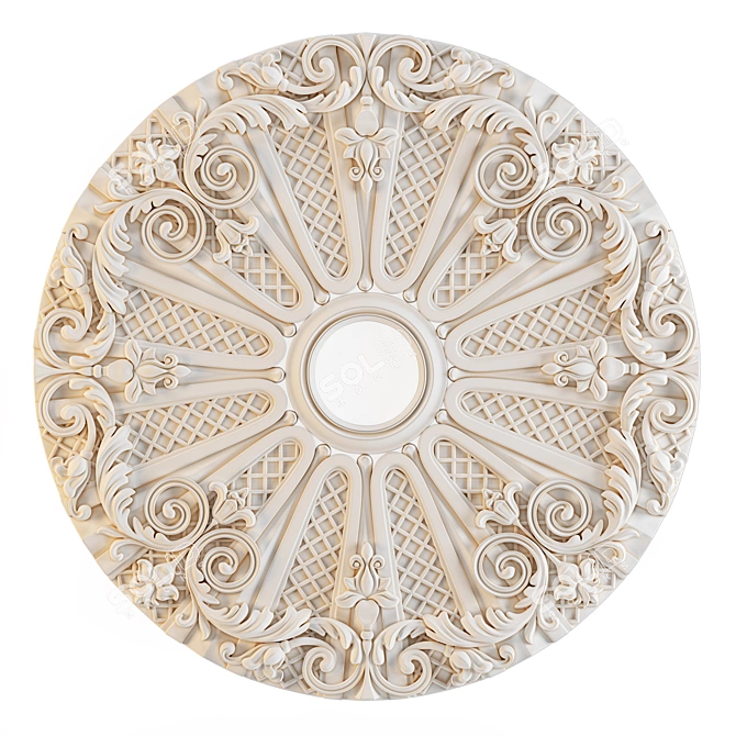 Elegant Rosette: Perfect Decor Accent 3D model image 1