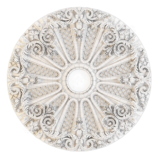 Elegant Rosette: Perfect Decor Accent 3D model image 3