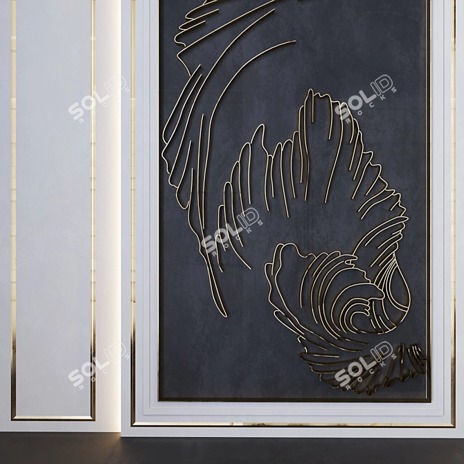 Title: WaveSteel Wall Art 3D model image 3